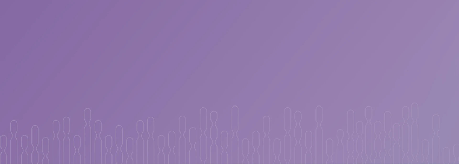 A purple gradient email header with chromosome line-art along the bottom